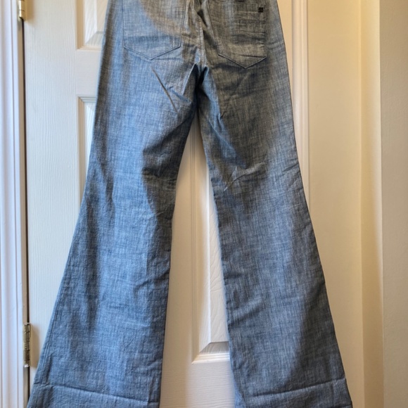 Joes Chambray Pants Women's 26 Wide Leg Light Weight Blue Mid Rise Casual - Picture 2 of 5